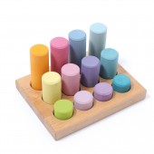 Stapelspel - Kleine cilinderblokken - Pastel