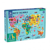 78 stukjes Geography Puzzel - Map of the World