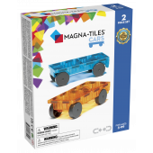 Magnatiles - Uitbreidingsset - 2 Auto-onderstellen - Blauw/Oranje