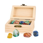 Houten Schatkist met Edelstenen
