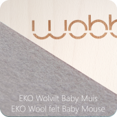 Wobbel Original - Linnen Whitewash - vilt babymuis