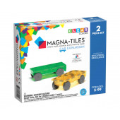 Magnatiles - Uitbreidingsset - 2 Auto-onderstellen - Geel/Groen