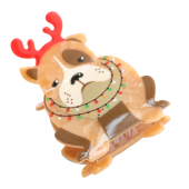 Haarclip - Bulldog met Rendiergewei